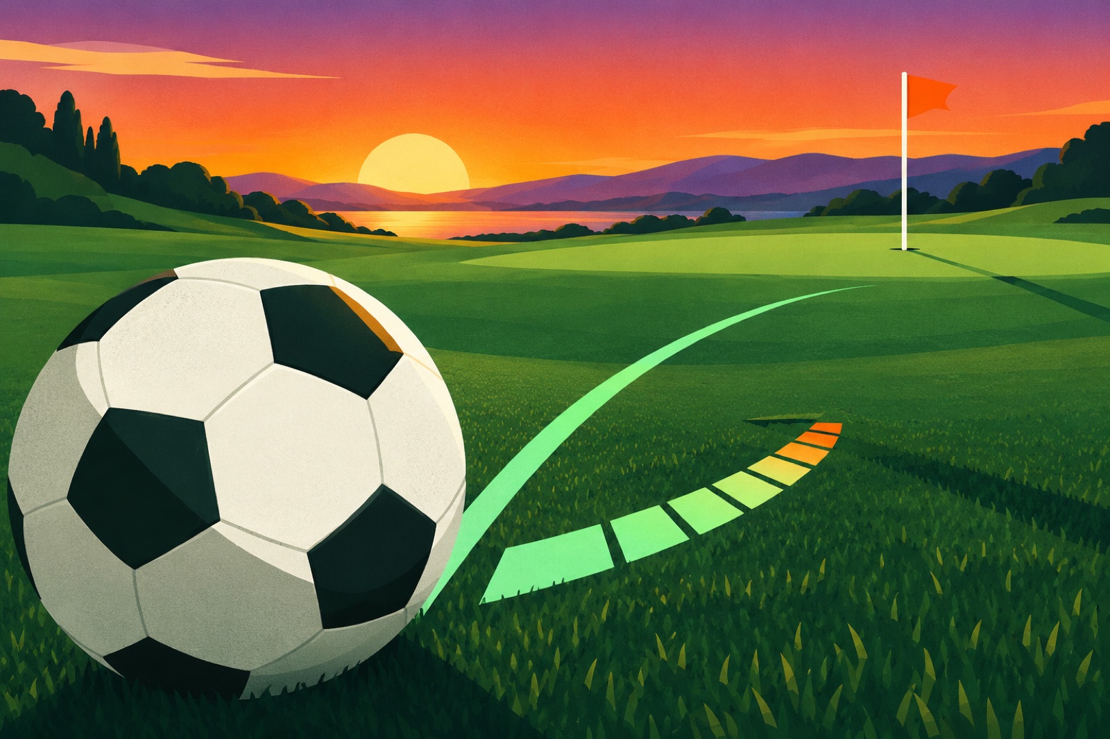 Close up: the ball waiting on the grass